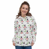 Christmas Holiday Gnome Pattern Ugly Sweatshirt Light Grey Unisex Hoodie, Hoodie, $ 80.00, A Moment Of Now™